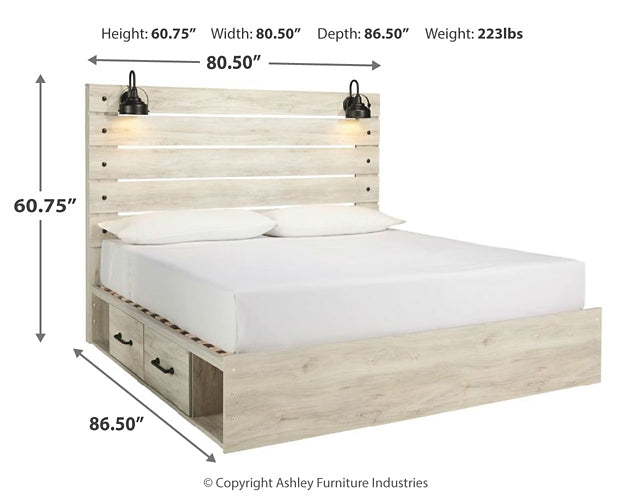 Cambeck  Panel Bed With 2 Storage Drawers