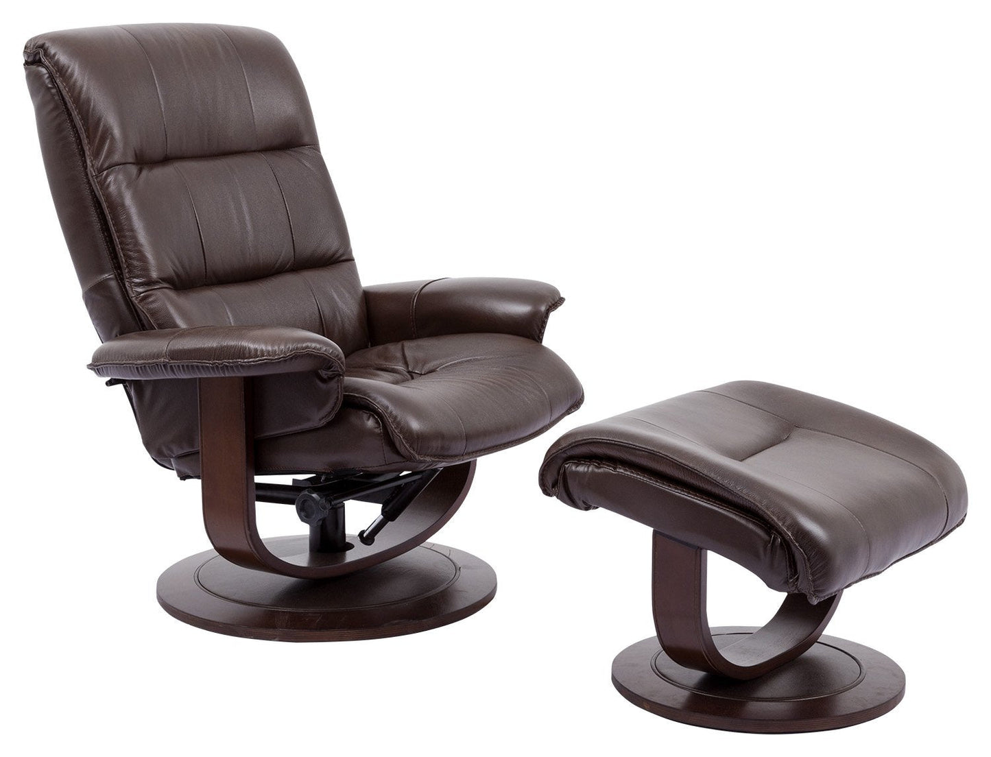 KNIGHT - ROBUST MANUAL RECLINING SWIVEL CHAIR AND OTTOMAN