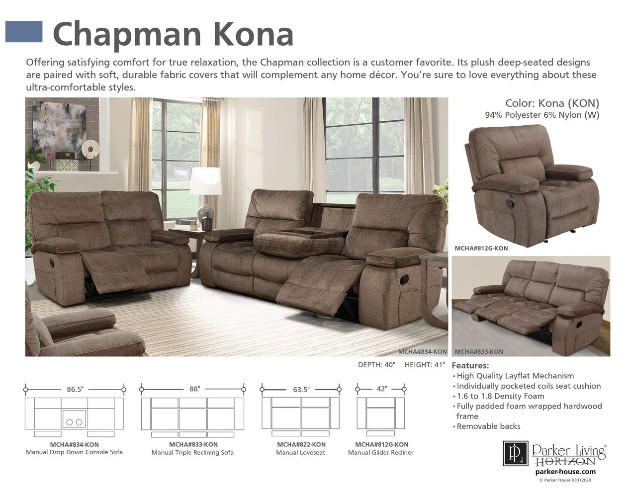 CHAPMAN - KONA MANUAL RECLINING COLLECTION