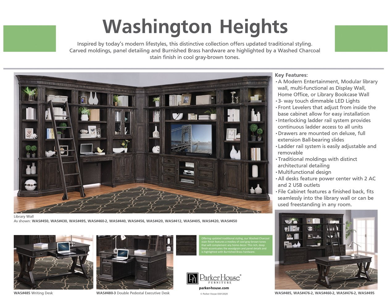 WASHINGTON HEIGHTS 66 IN. TV CONSOLE WITH HUTCH