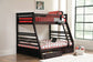 Ashton 2-drawer Wood Twin Over Full Bunk Bed Cappuccino