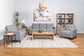 Bowen 3-piece Upholstered Track Arm Tufted Sofa Set Grey