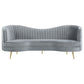 Sophia 2-piece Upholstered Channel Tufted Sofa Set Grey