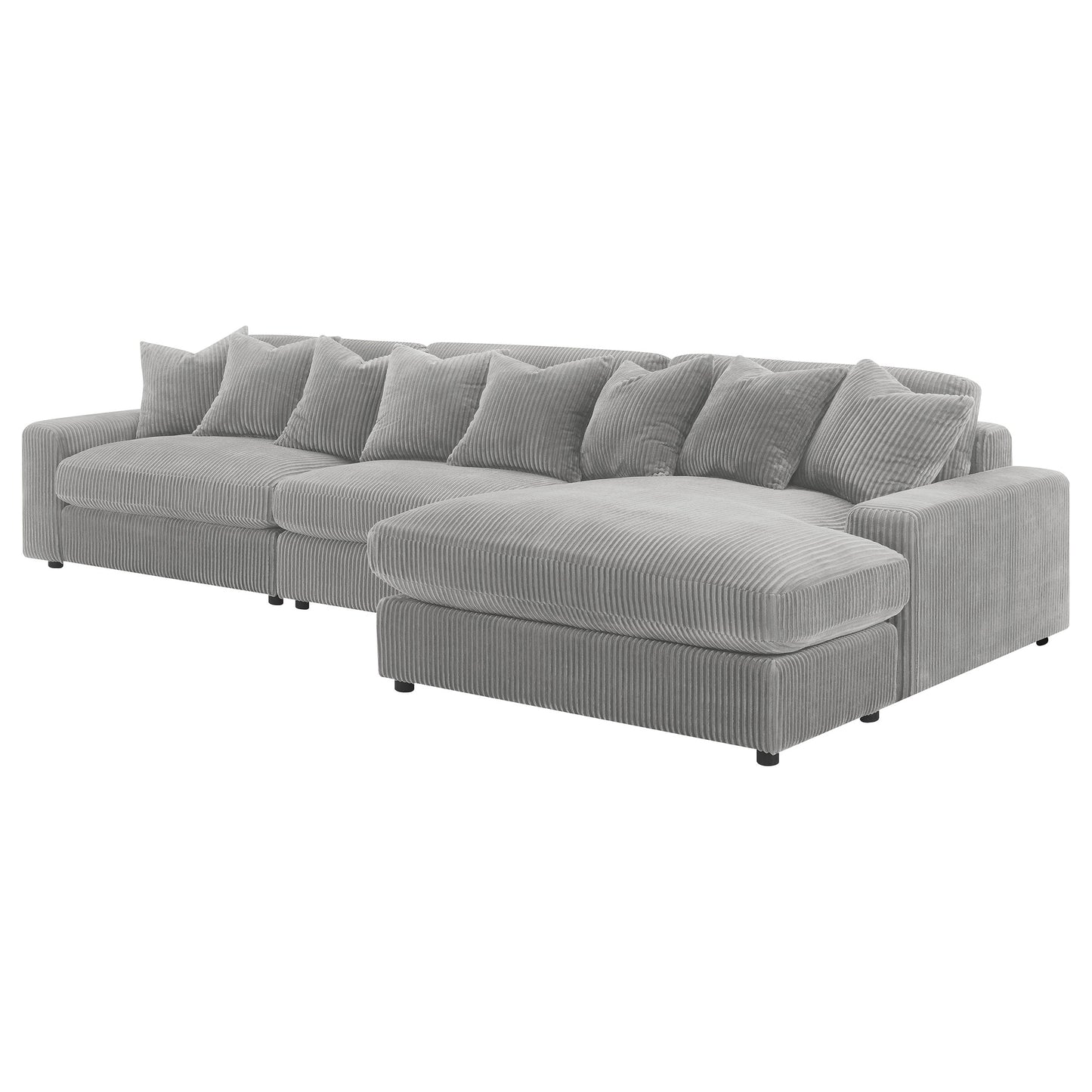 Blaine Upholstered Reversible Chaise Sectional Sofa Fog