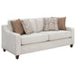 Christine 3-piece Upholstered Sloped Arm Sofa Set Beige