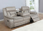 Greer Upholstered Motion Reclining Sofa Taupe