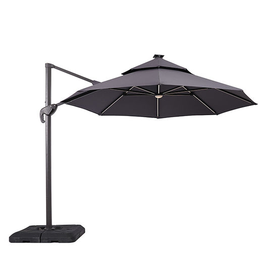 Fera - 10 Ft Round Umbrella w/ LED Bulb + 37" Large Base