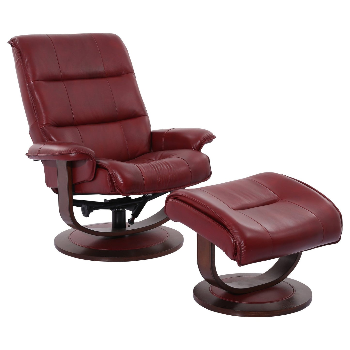 KNIGHT - ROUGE MANUAL RECLINING SWIVEL CHAIR AND OTTOMAN