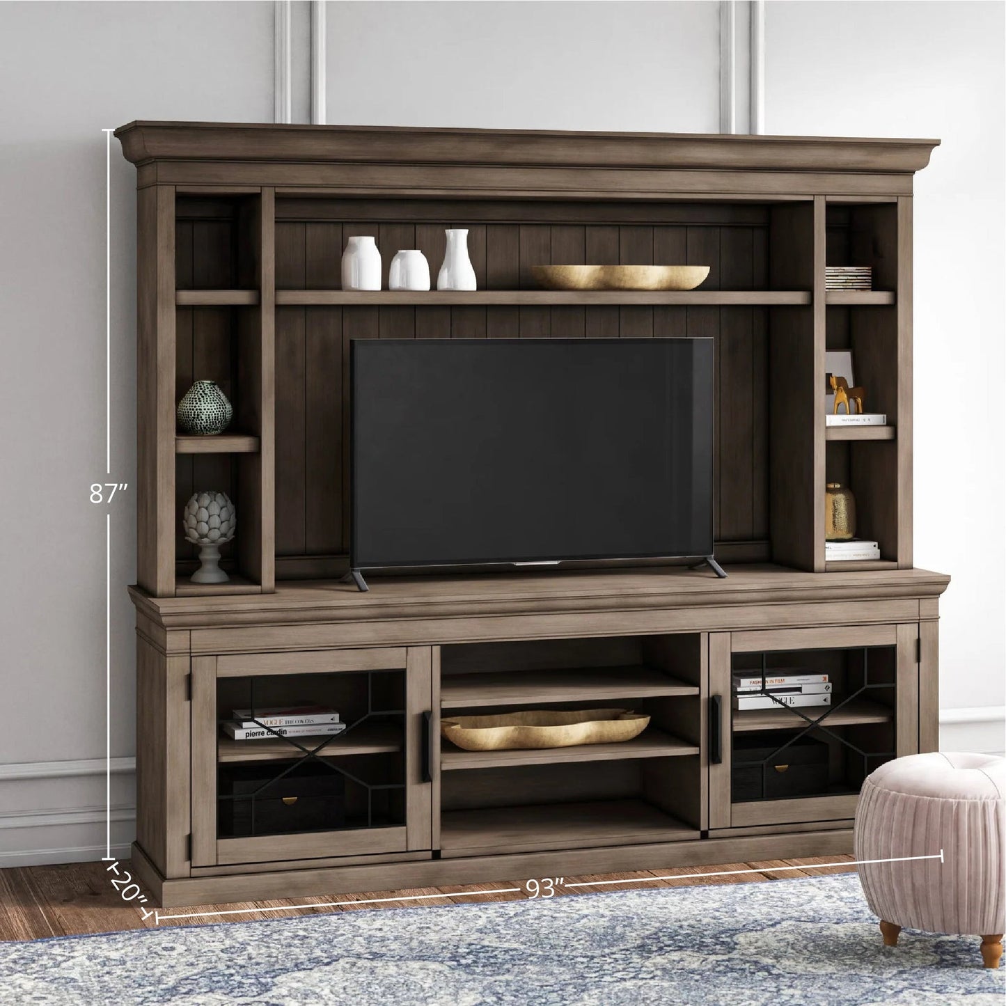 SUNDANCE - SANDSTONE 92 IN. CONSOLE WITH HUTCH & BACKPANEL