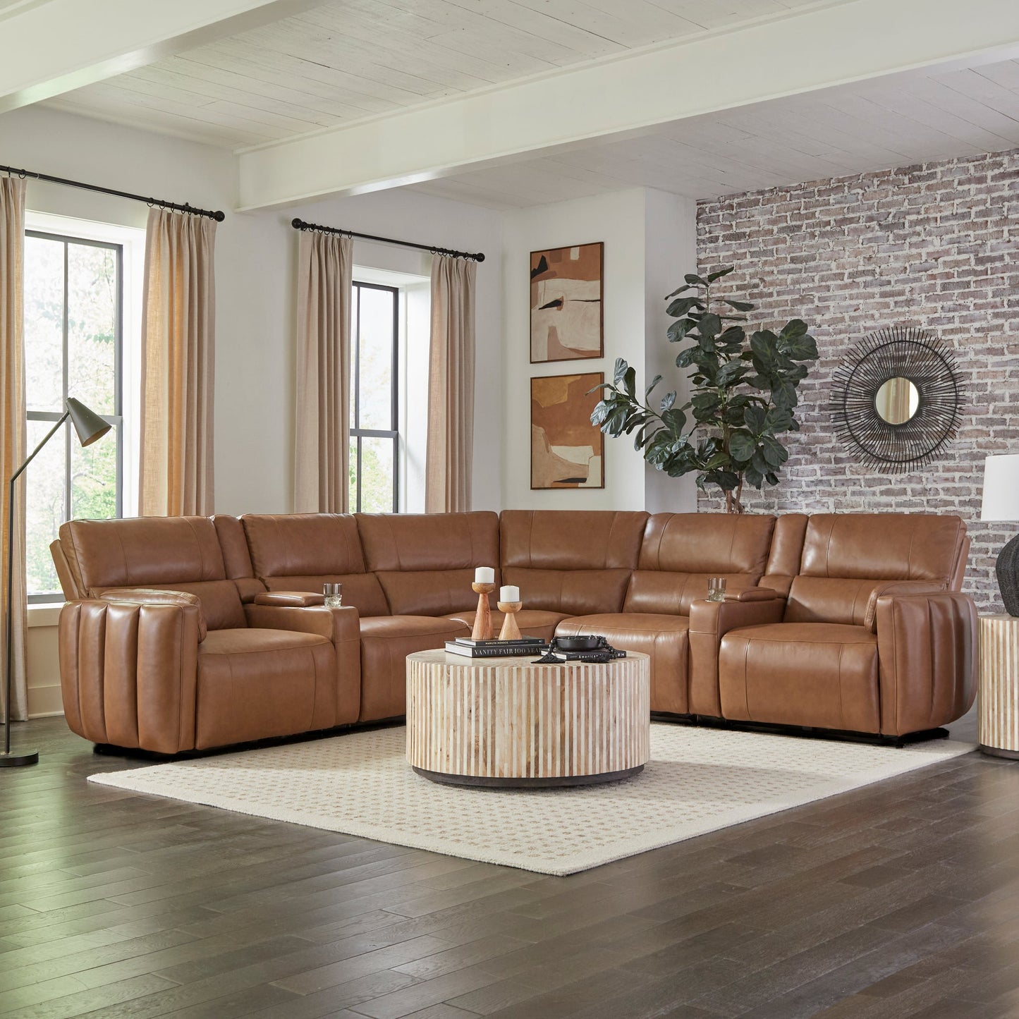 MODESTO - SABLE 7PC MODULAR POWER RECLINING SECTIONAL WITH POWER ADJUSTABLE HEADRESTS