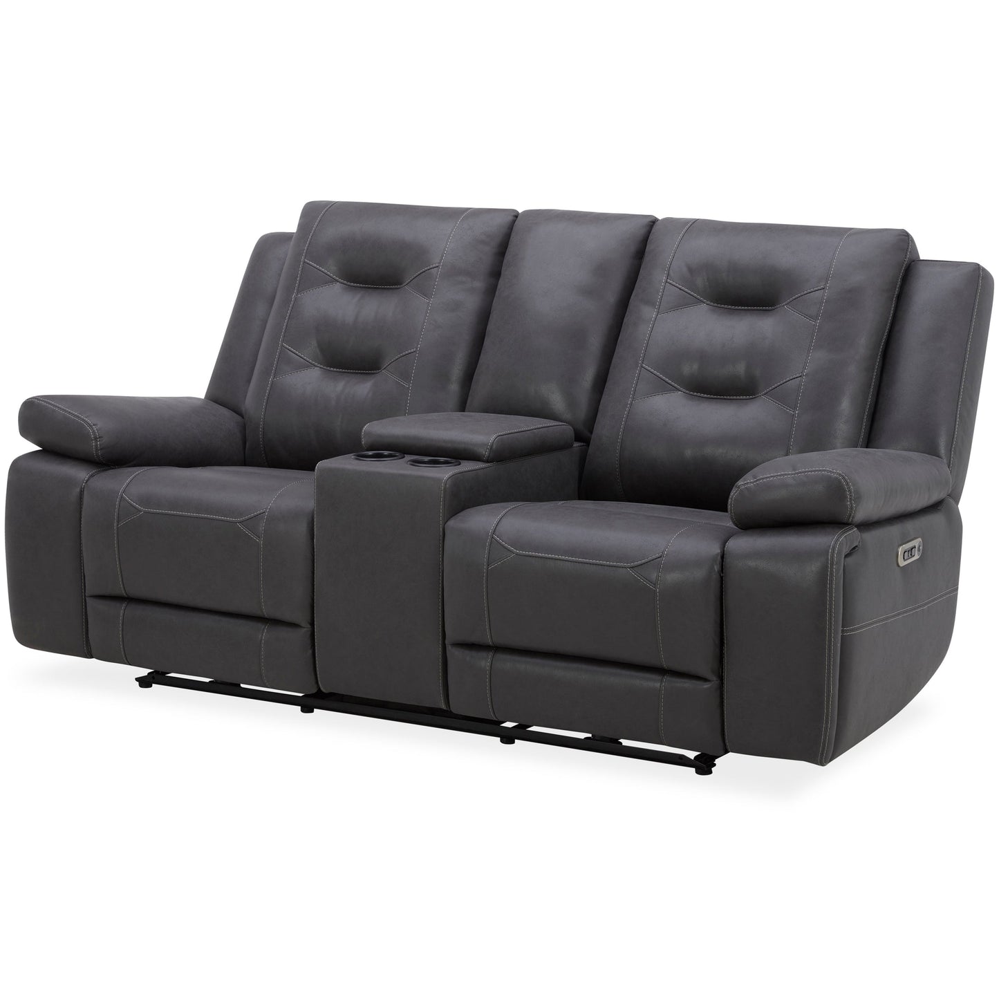 CALDWELL - TAHOE CHARCOAL POWER CONSOLE LOVESEAT