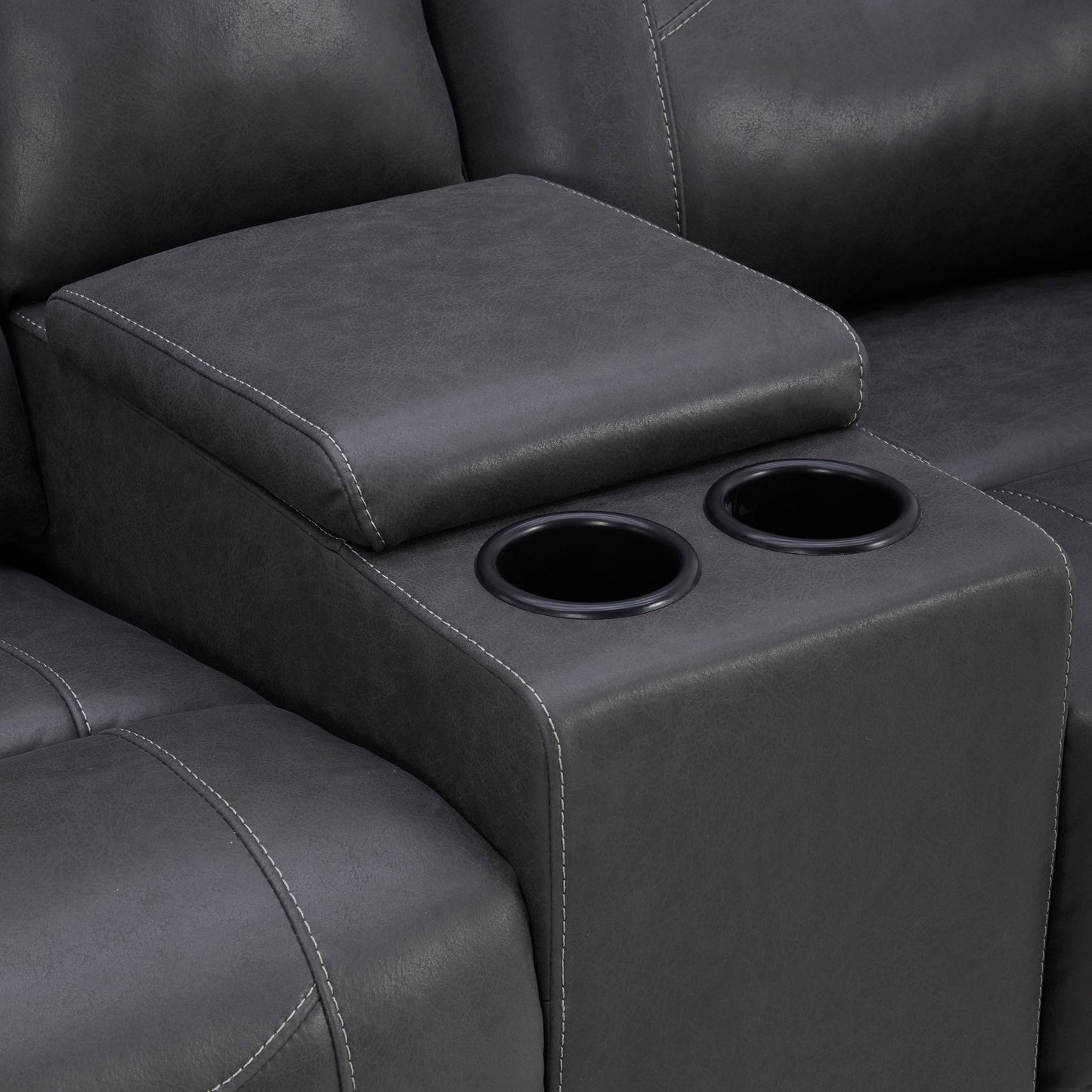 CALDWELL - TAHOE CHARCOAL POWER CONSOLE LOVESEAT