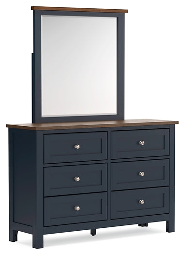 Landocken Full Panel Bed with Mirrored Dresser and Nightstand