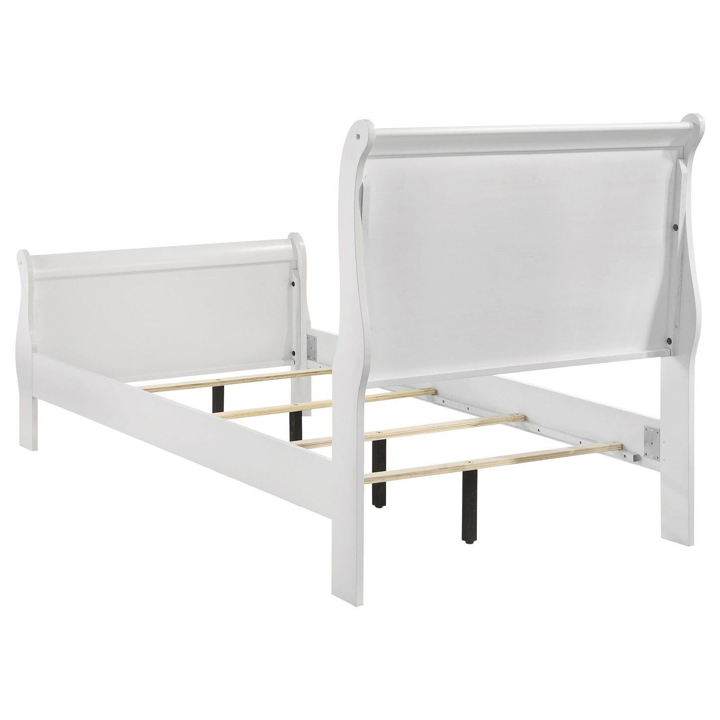 Louis Philippe 47-inch Twin Sleigh Panel Bed White