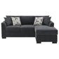 Storey Upholstered Sleeper Sectional Chaise Sofa Dark Grey