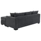 Storey Upholstered Sleeper Sectional Chaise Sofa Dark Grey