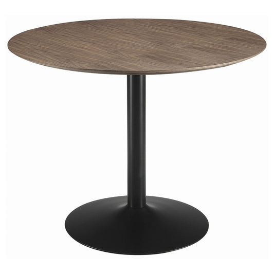 Cora Round 40-inch Wood Top Dining Table Brown Walnut