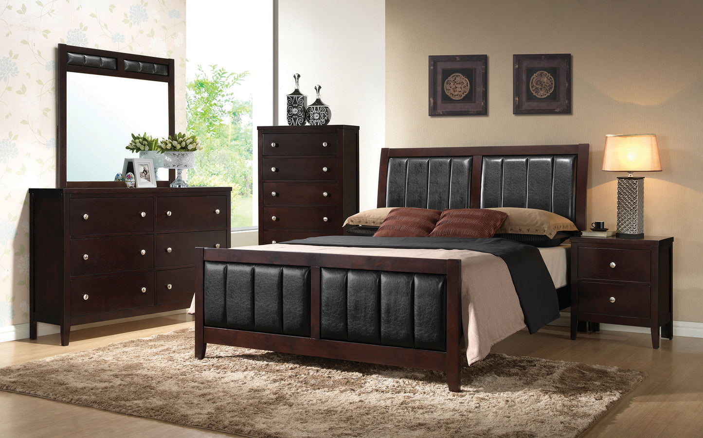 Carlton 6-drawer Dresser with Mirror Cappuccino