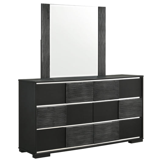 Blacktoft 6-drawer Dresser with Mirror Black