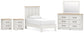 Linnocreek Twin Panel Bed with Mirrored Dresser and 2 Nightstands