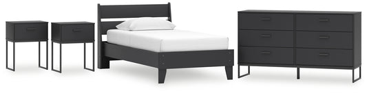 Ashley Express - Socalle Twin Panel Platform Bed with Dresser and 2 Nightstands