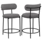 Viola Boucle Upholstered Counter Chair Grey (Set of 2)