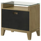 Granada 2-drawer Glass Top Nightstand Natural Pine