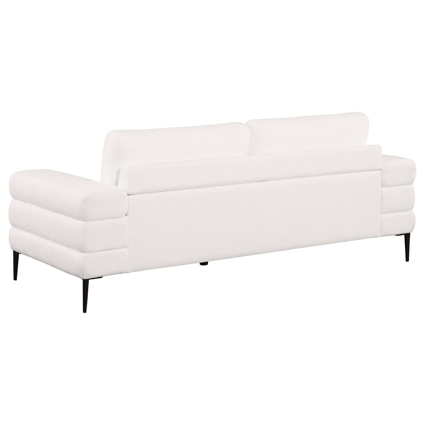 Jessel Chenille Upholstered Track Arm Sofa Ivory