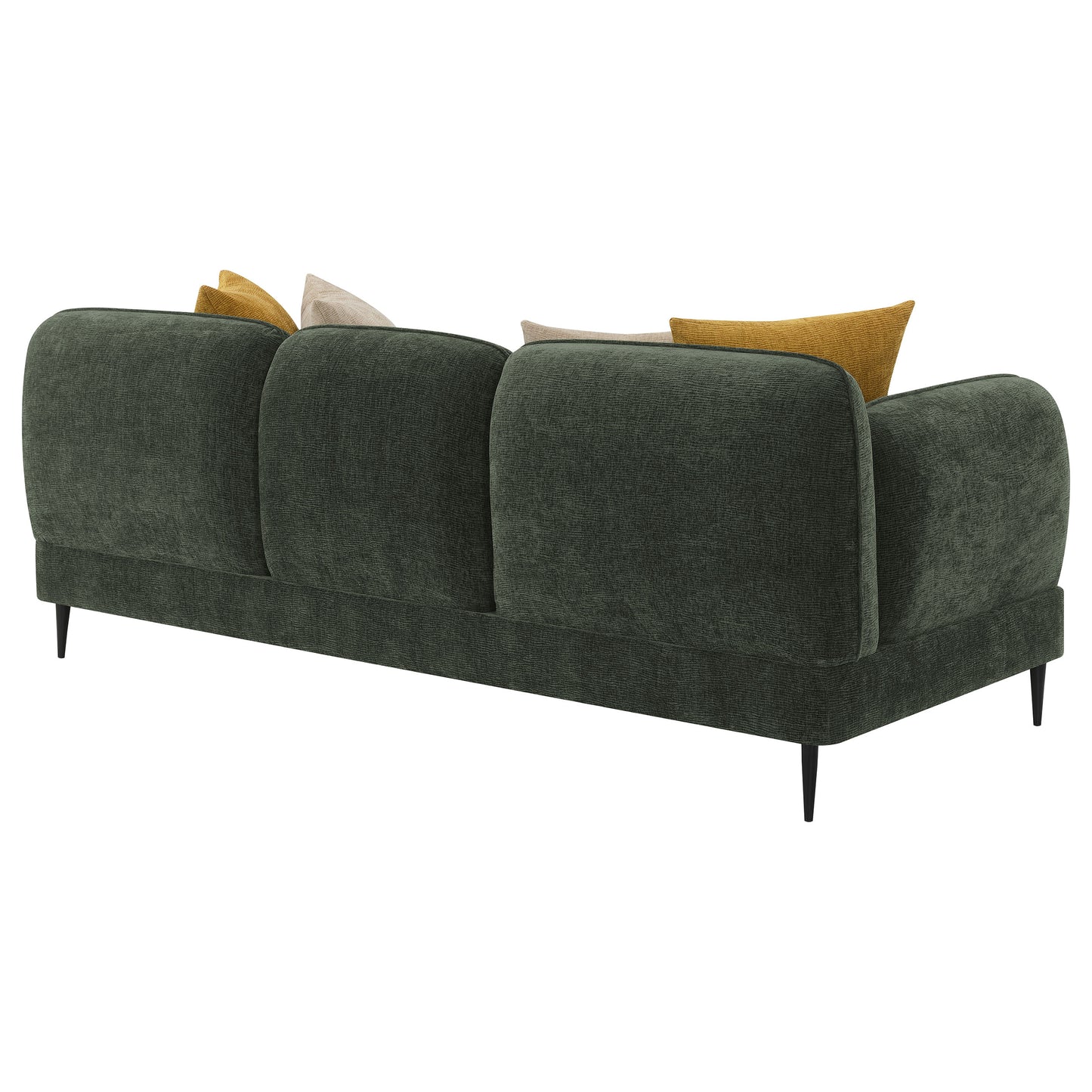 Jade Chenille Upholstered Modern Track Arm Sofa Green