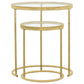 Maylin 2-piece Round Glass Top Nesting Table Set Gold