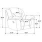 Gilson Chenille Upholstered Reclining Glider Recliner Grey