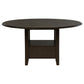 Twyla 60-inch Round Dining Table with Drawer Dark Cocoa