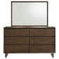 Glenwood 6-drawer Dresser and Mirror Warm Brown