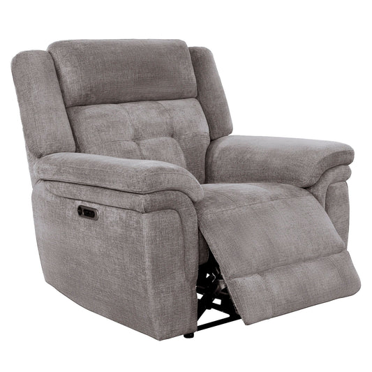 RICHLAND - BRISTOL GREY POWER RECLINER WITH POWER HEADREST