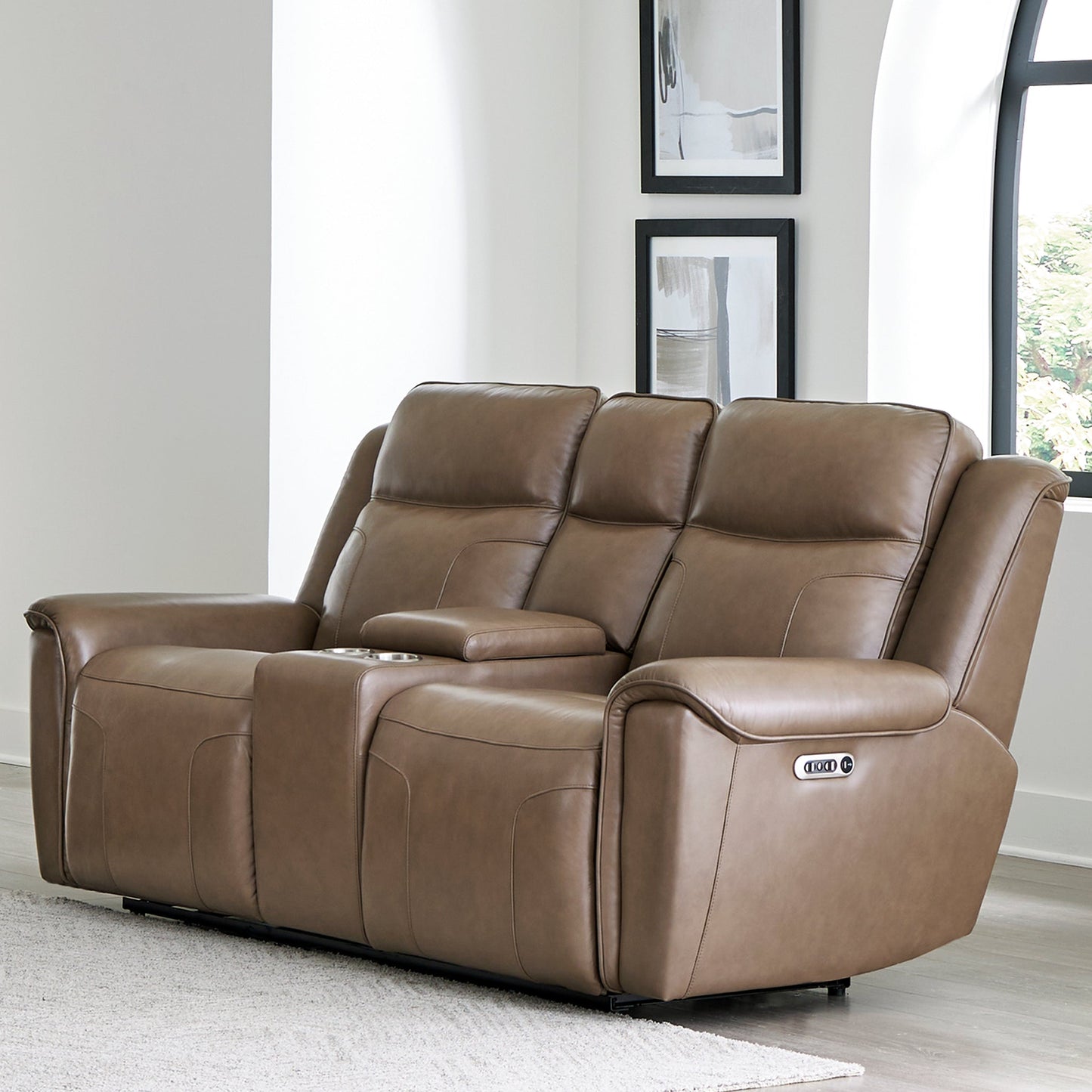 ATLANTIS - SMOOTH LATTE POWER ZERO GRAVITY CONSOLE LOVESEAT