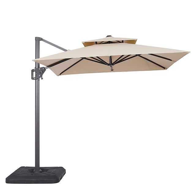 Fida - 8 Ft Square Umbrella w/ Double Top + 37" Large Base