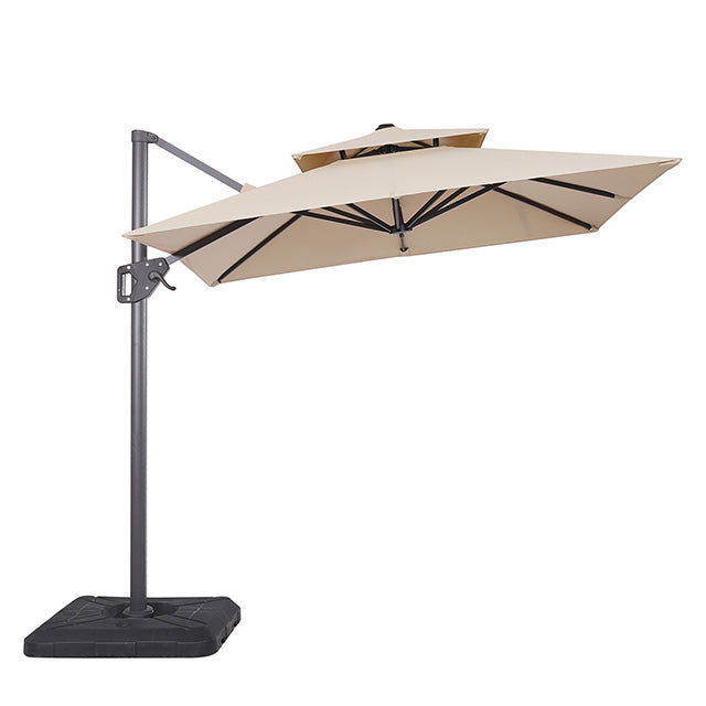 Fida - 8 Ft Square Umbrella w/ Double Top + 37" Large Base