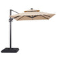 Xico - 8 Ft Square Umbrella w/ Double Top w/ LED Light + 37" Large Base