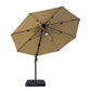 Fera - 10 Ft Round Umbrella w/ LED Bulb + 37" Large Base