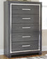 Lodanna Full Panel Bed with Mirrored Dresser and Chest