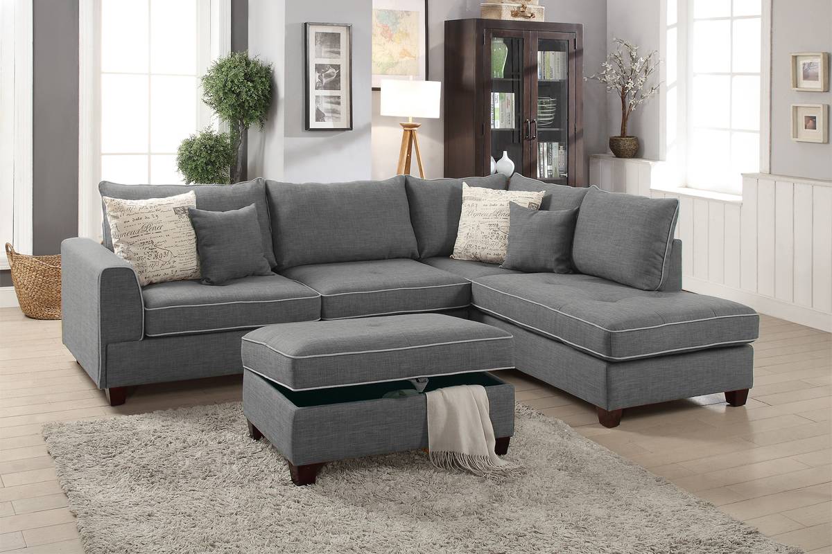 3-Piece Sectional Set W/ Ottoman