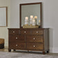 Danabrin Full Panel Bed with Mirrored Dresser, Chest and 2 Nightstands