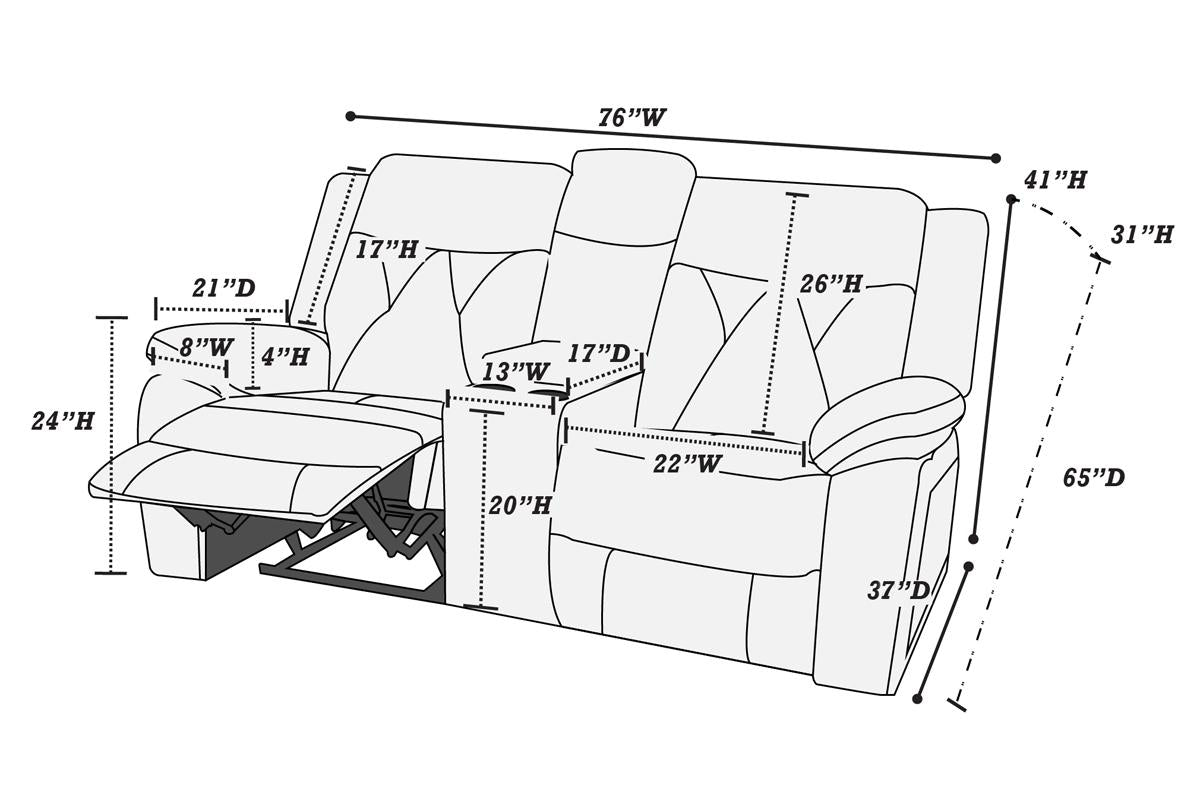 3-PC MANUAL MOTION SET-Loveseat