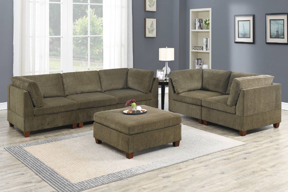 6-PCS MODULAR SECTIONAL & SOFA SET