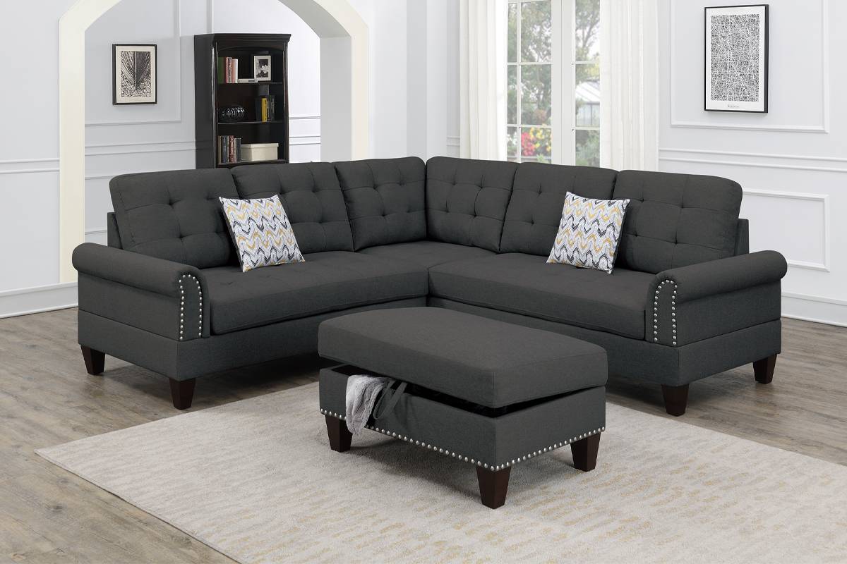 3-Piece Sectional Set W/ Ottoman