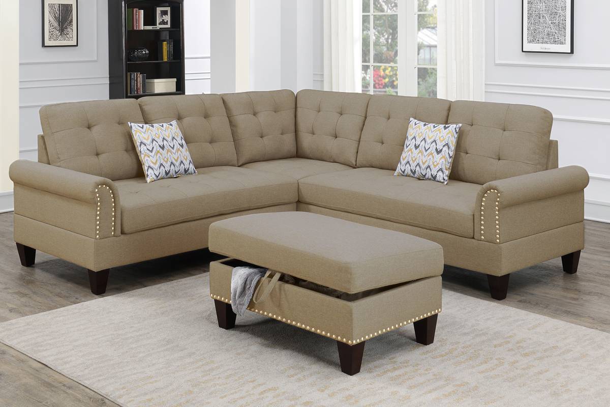 3-Piece Sectional Set W/ Ottoman