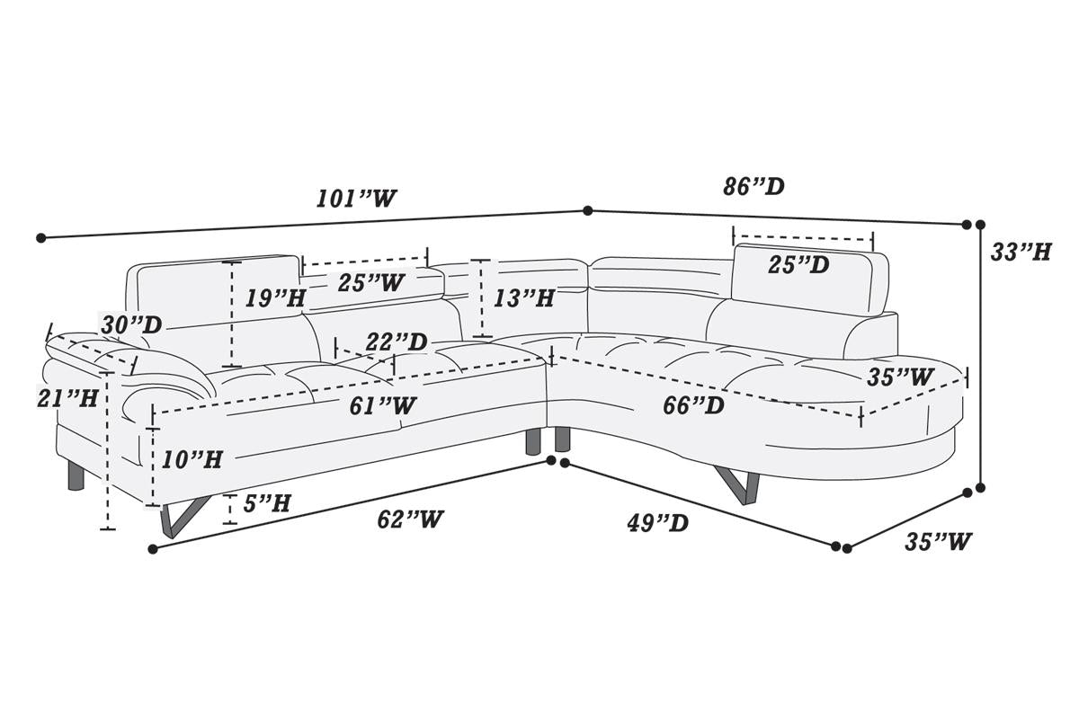 2-Piece Sectional Sofa Set