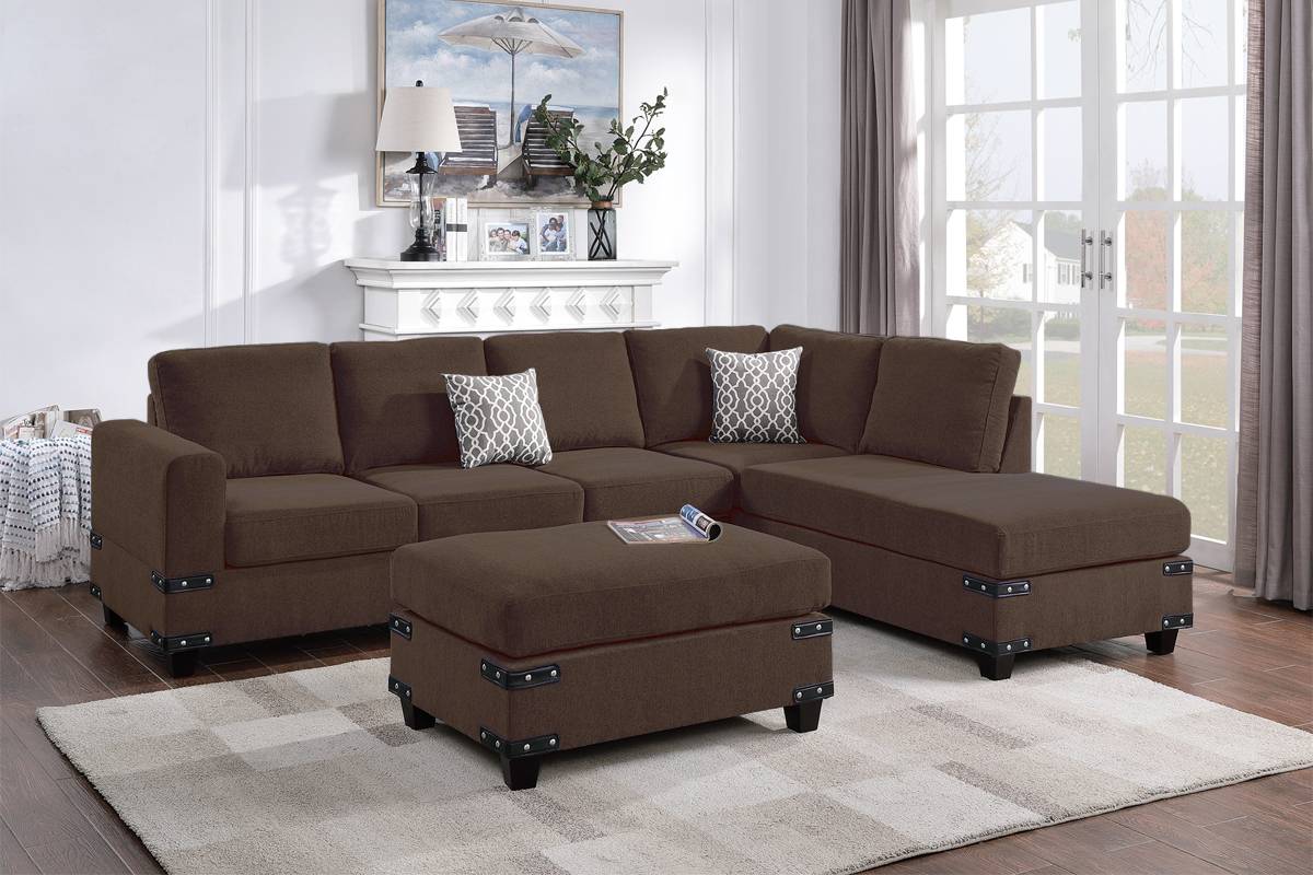 3-Piece Sectional Set W/ Ottoman