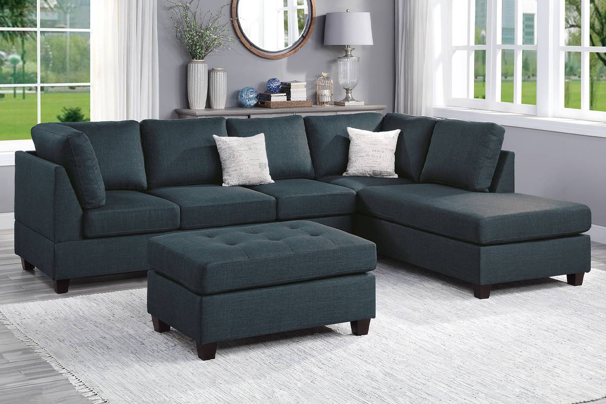 3-Piece Sectional Set W/ Ottoman