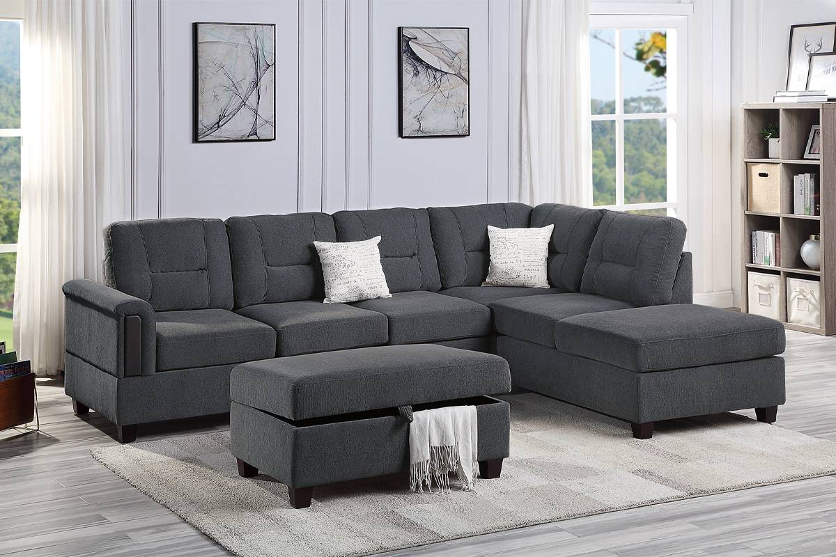 3-Piece Sectional Set W/ Ottoman